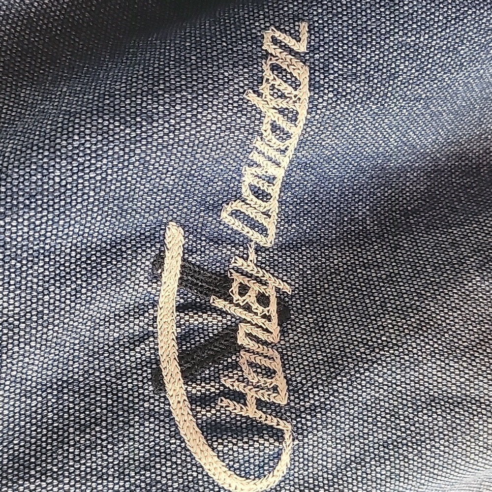 HARLEY‎ DAVIDSON V-Twin Power Embroidered Denim VTG Zip Bomber Biker Jacket XL - Picture 6 of 16